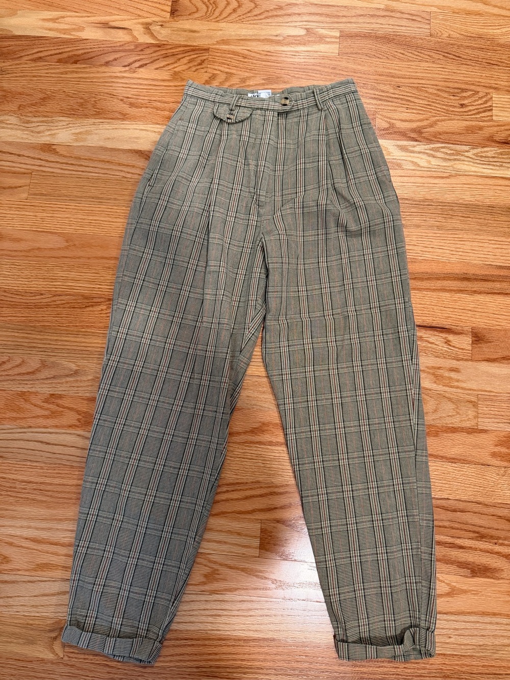 Vintage 80s Averroe Plaid High Rise Pleated Trousers Women’s Size 8